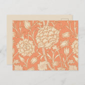 William Morris - Art Nouveau Wild Tulips - Peach Postkarte (Vorne/Hinten)
