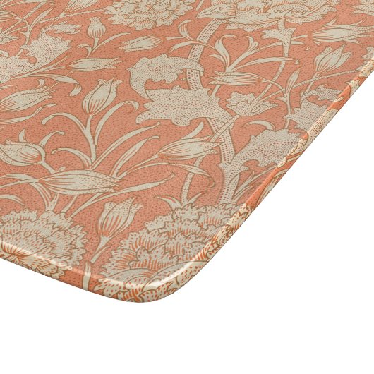William Morris - Art Nouveau Wild Tulips - Peach Schneidebrett (Ecke)