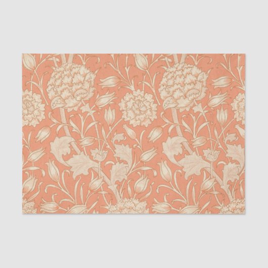 William Morris - Art Nouveau Wild Tulips - Peach Seidenpapier (Vorderseite)