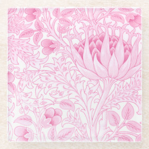 William Morris Artichoke Pale Pink Glasuntersetzer