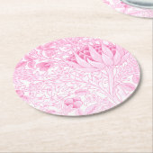 William Morris Artichoke Pale Pink Runder Pappuntersetzer (Angewinkelt)