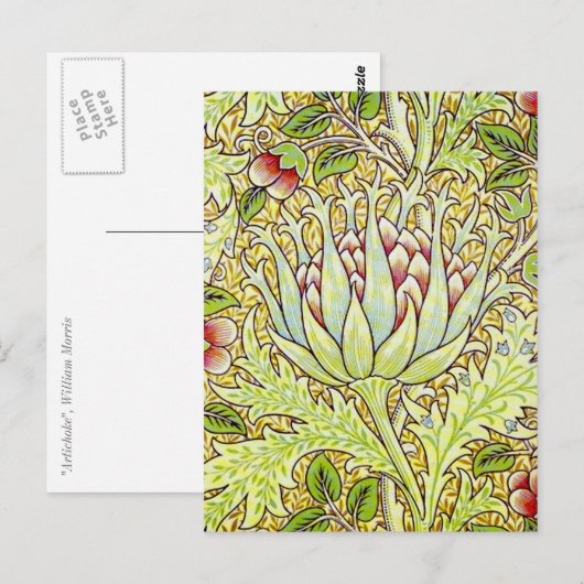 William Morris Artichoke Postkarte (Vorne/Hinten)
