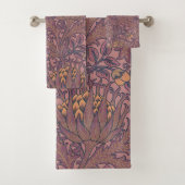 William Morris Artichoke Wein und Gold Badhandtuch Set (Insitu)