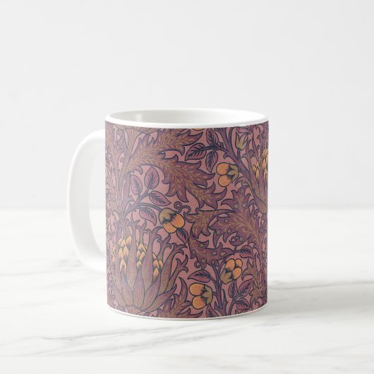 William Morris Artichoke Wein und Gold Kaffeetasse (Vorderseite Links)