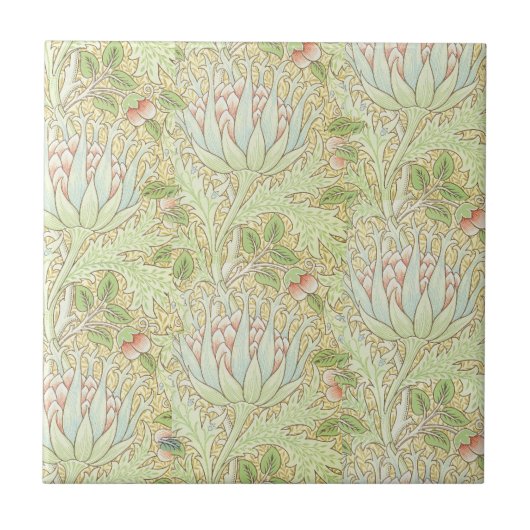 William Morris-Artischocken-Fliese Fliese (Vorderseite)