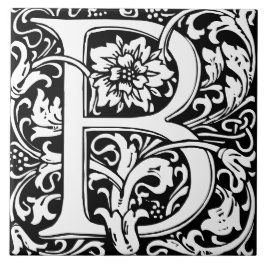 William Morris Arts and Crafts Monogram Letter B Fliese