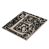 William Morris Arts and Crafts Monogram Letter E Fliese (Seite)