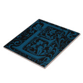 William Morris Arts and Crafts Monogram Letter E Fliese (Seite)