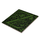 William Morris Arts and Crafts Monogram Letter Z Fliese (Seite)