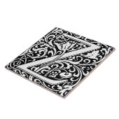 William Morris Arts and Crafts Monogram Letter Z Fliese (Seite)