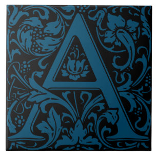 William Morris Arts and Crafts Monogramm Buchstabe Fliese