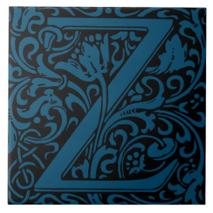 William Morris Arts and Crafts Monogramm Buchstabe Fliese