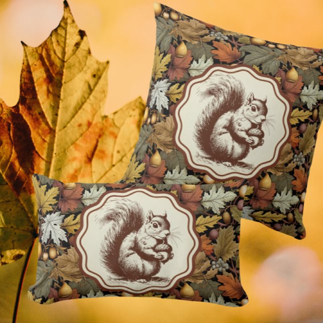 William Morris Autumn Leaves mit Eichhörnchen Retr Kissen (Pillows are a perfect autumn accent, inside or on the porch.)