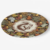 William Morris Autumn Leaves mit Eichhörnchen Retr Pappteller (Schrägansicht)