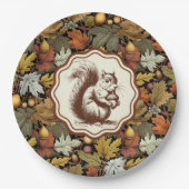 William Morris Autumn Leaves mit Eichhörnchen Retr Pappteller (Vorderseite)