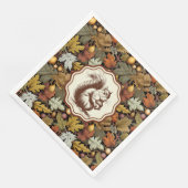 William Morris Autumn Leaves mit Eichhörnchen Retr Serviette (Ecke)