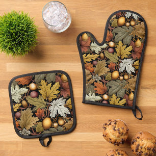 William Morris Autumn Leaves Ofenhandschuh & Topflappen-Set