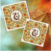 William Morris Autumn Sunflores Eichhörnchen Retro Untersetzer
