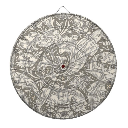 William Morris Bachelor's Button Antik-Damask Dartscheibe (vorne)