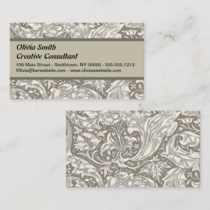William Morris Bachelor's Button Antik-Damask Visitenkarte