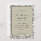 William Morris Bachelor's Button Blume Floral Bot Einladung (Rückseite)