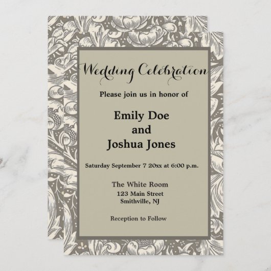 William Morris Bachelor's Button Blume Floral Bot Einladung (Vorne/Hinten)