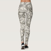 William Morris Bachelor's Button Blume Floral Bot Leggings (Rückseite)