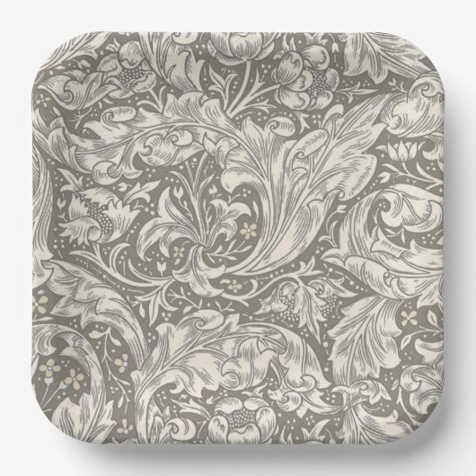 William Morris Bachelor's Button Blume Floral Bot Pappteller (Vorderseite)