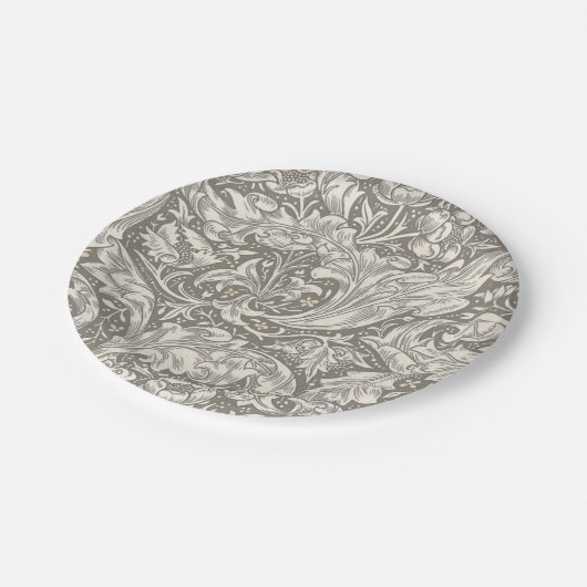 William Morris Bachelor's Button Blume Floral Bot Pappteller (Schrägansicht)