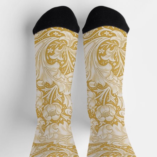 William Morris Bachelor's Button Flower Classic Socken (Oben)