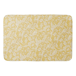 William Morris Bachelors Button Golden Background Badematte
