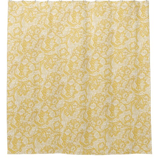 William Morris Bachelors Button Golden Background Duschvorhang (Vorderseite)