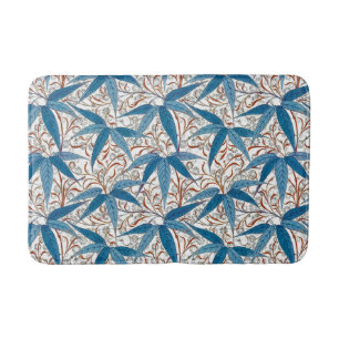 William Morris Bamboo Print, Denim Blue & White Badematte