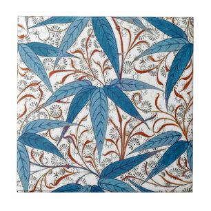William Morris Bamboo Print, Denim Blue & White Fliese