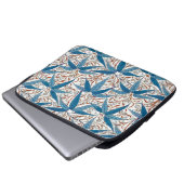 William Morris Bamboo Print, Denim Blue & White Laptopschutzhülle (Vorne Knopf)