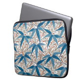 William Morris Bamboo Print, Denim Blue & White Laptopschutzhülle (Vorderseite Links)