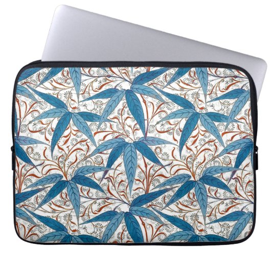 William Morris Bamboo Print, Denim Blue & White Laptopschutzhülle (Vorderseite)