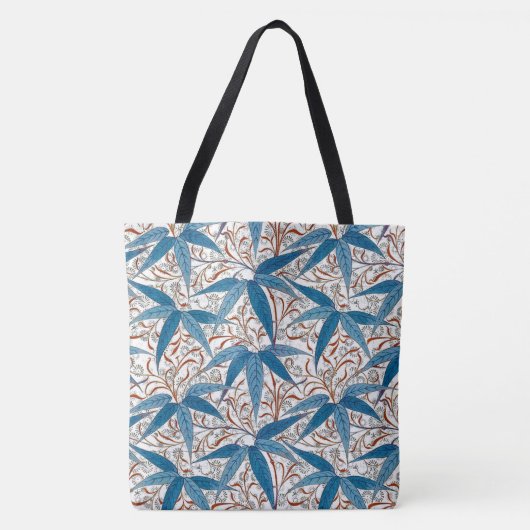William Morris Bamboo Print, Denim Blue & White Tasche (Vorderseite)