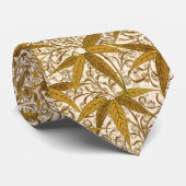 William Morris Bamboo Print, Gold und Cream Krawatte (Gerollt)
