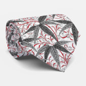 William Morris Bamboo Print, grau und weiß Krawatte (Gerollt)