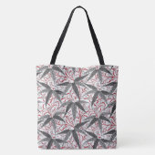 William Morris Bamboo Print, grau und weiß Tasche (Rückseite)