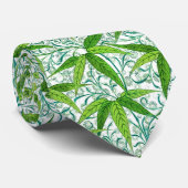 William Morris Bamboo Print, grün und weiß Krawatte (Gerollt)