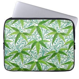 William Morris Bamboo Print, grün und weiß Laptopschutzhülle