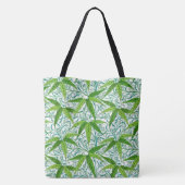 William Morris Bamboo Print, grün und weiß Tasche (Rückseite)