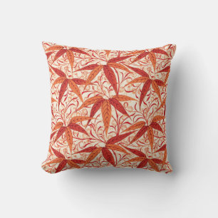 William Morris Bamboo Print, Mandarin Orange Kissen