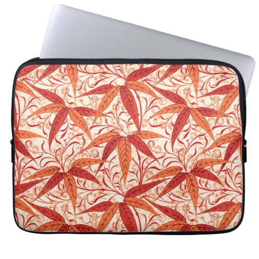 William Morris Bamboo Print, Mandarin Orange Laptopschutzhülle (Vorderseite)