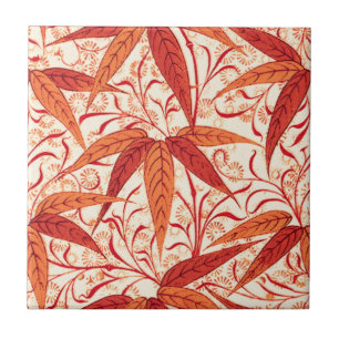 William Morris Bambusdruck, Mandarinorange Fliese