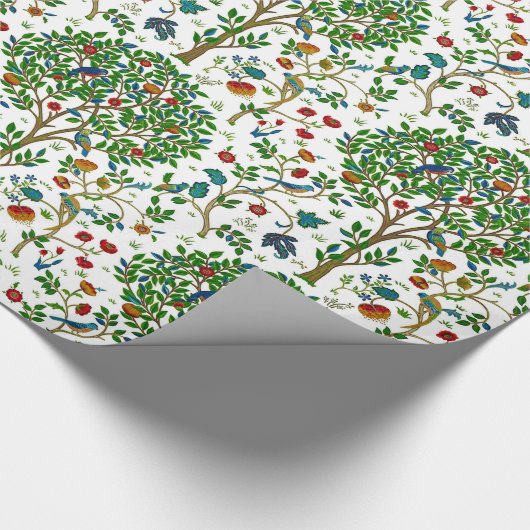 William Morris-Baum des Leben-Musters, grün u. Geschenkpapier (Ecke)