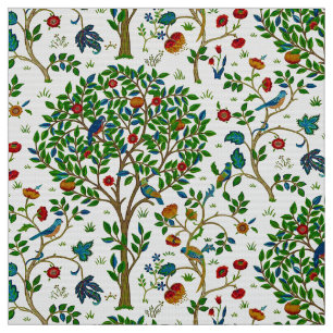 William Morris-Baum des Leben-Musters, grün u. Stoff