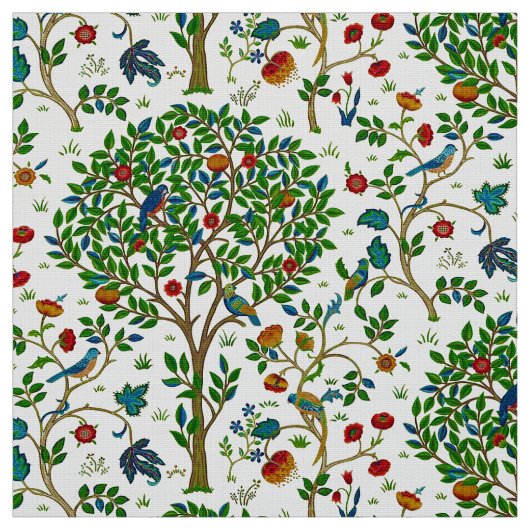 William Morris-Baum des Leben-Musters, grün u. Stoff (Muster)